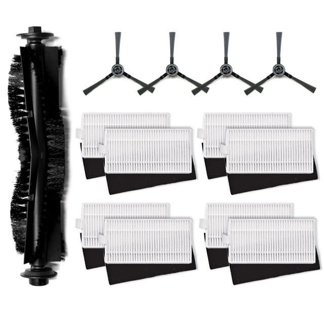 Accesorios para robot aspirador iHome Autovac Nova S1 2.ª generación/Nova S1 Pro. Repuestos para aspiradoras BObsweep Dustin/UltraVision/Orb-i (13 piezas: cepillo principal, 4 cepillos laterales y 8 f