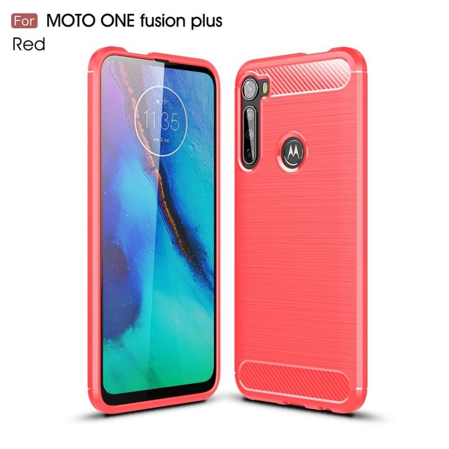 Pour Housse Motorola Moto One Fusion Plus Étui pour Moto One Fusion Plus Étui Armure Silicone Étui pour Moto One Fusion Plus Étuis Rouge pour G8 Power Lite