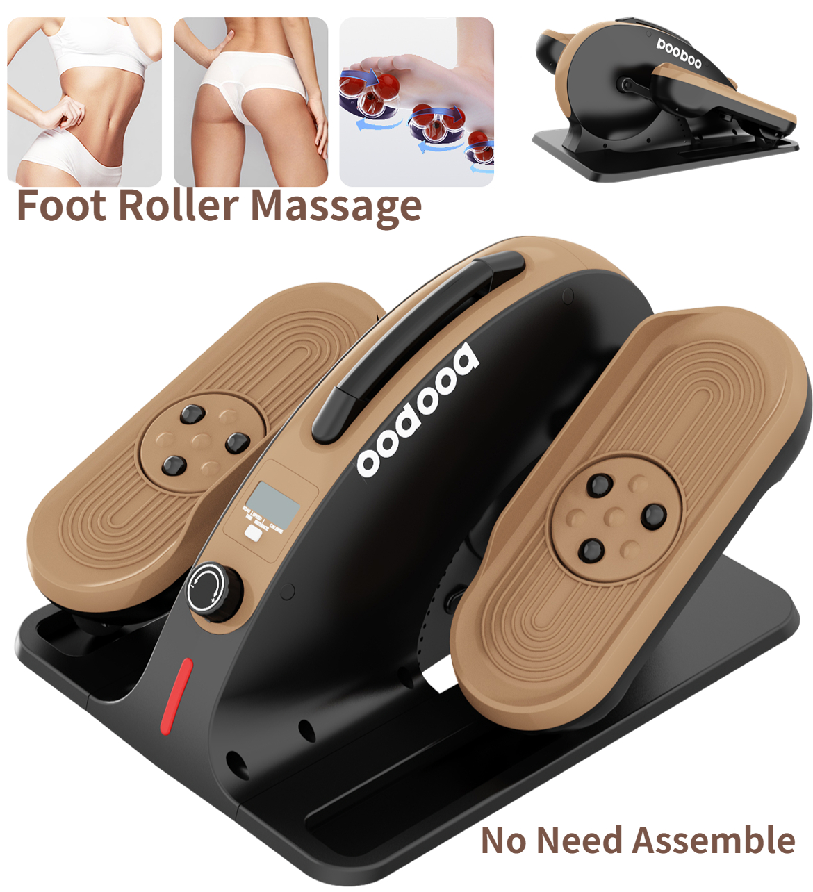 Pooboo Under Desk Elliptical Machine PreAssembled Elliptical Exercise