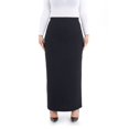 thumbnail image 2 of Black Ankle Length Women's Plus Size Back Split Maxi Skirt, 2 of 5