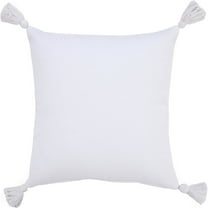 LR Home Ox Bay Hand-Woven White Solid All-Natural Cotton Pillow Cover