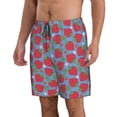thumbnail image 2 of Naloa Hand Drawn Strawberry Men's Beach Shorts, Surfing shorts, Swim trunks, Quick Dry Swim Trunks for Surfing Beach Fun - Large, 2 of 9