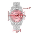 thumbnail image 2 of Simone Chic Fully Iced Out Diamond Watch for Women's w/Roman Numerals Easy Read Date and Colorful Dials- Designer Hip Hop Blinged Out Timepiece - ST10226RND-LA (ST10226RND-LA-T SLV-Pink), 2 of 7