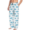 thumbnail image 3 of Mens Pajama Pants - Soft Sleep & Lounge Pants for Men, Cartoon Funny Cute Shark Blue Cuteness Casual PJ Bottoms Pants with Pockets, 3 of 5