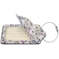 thumbnail image 4 of Rocae Vintage Butterflies for Leather Luggage Baggage Tags ID Label Privacy Cover ID Label with Stainless Steel Loop and Address Card, 4 of 5