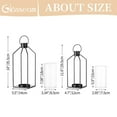 thumbnail image 3 of Glasseam Lantern Decorative Pillar Candle Holders Set of 2 Glass Hurricane Candle Holder for Halloween Front Porch Fireplace Outdoor Decor Black, 3 of 10