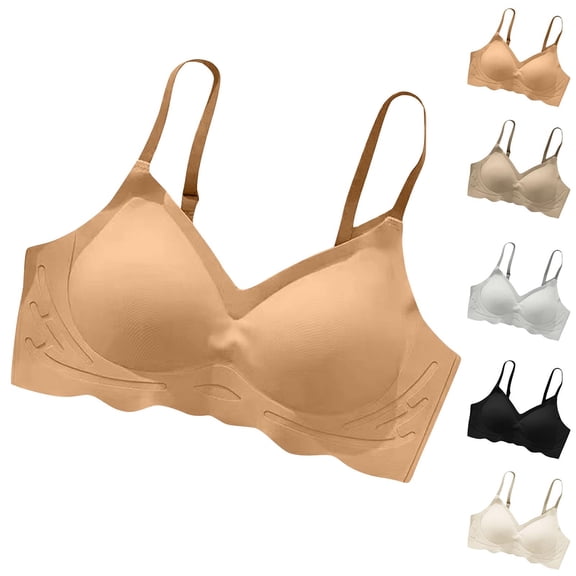 Byworldtasic Wireless Bras for Women Comfortable Push Up Seamless Bralettes Full Coverage Everyday Support Bras