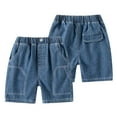 thumbnail image 2 of FLMEI Kids Baby Boys' Denim Shorts Cotton Embroidery Shorts Baby Casual Shorts Soft 2-10Y Toddler Boys Shorts Pants, 2 of 9