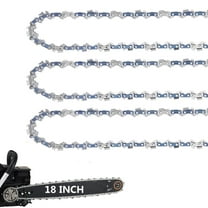 Aokelily 3Pcs Carbide Chainsaw Chain 18 Inch, 3/8" LP Pitch, .050" Gauge, 62 Drive Links, Fits Poulan, Kobalt, Echo, Ego, Greenworks and More- S62