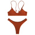 thumbnail image 2 of Traje de baño tipo bikini SherryDC, liso, acolchado, color café, para mujer, 2 of 3