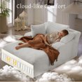 thumbnail image 4 of Aukfa 66" Oversized Chaise Lounge Indoor Chair Boneless Couch for Living Room Bedroom, 3Pillows, Light Gray, 4 of 9