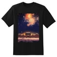 thumbnail image 2 of Plus Size Shirt for Women Black Tops for Women Oversized Short Sleeves Shirt for Women Fireworks Sky T Shirt Crewneck Shirt for Women XL, 2 of 5