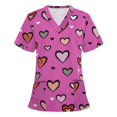 thumbnail image 1 of RKSTN Women Short Sleeve V-neck Tops Working Uniform Blouse, 1 of 3