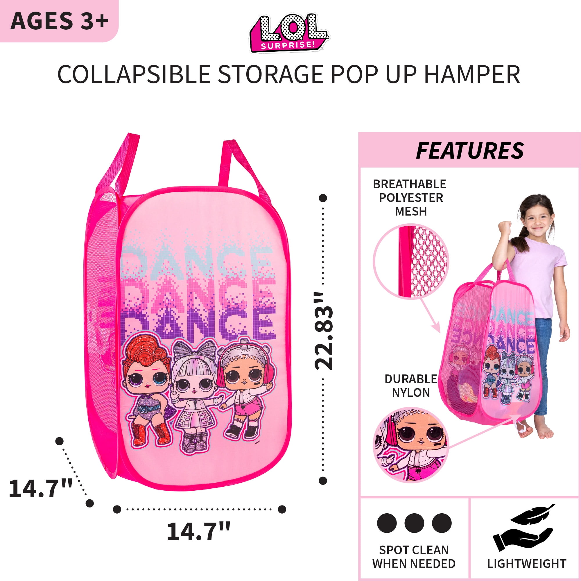 LOL Surprise Kids Collapsible Laundry Hampers Pink MGA Walmart