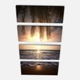 thumbnail image 2 of Tropical Beach with Palm Leaves - Seashore Canvas Art Print, 2 of 3