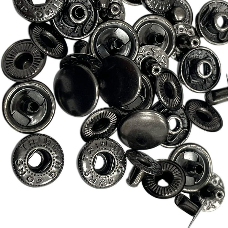 50 Sets Sew-on Snap Buttons, Metal Snaps Fasteners Press Studs Buttons for  Sewing Clothing, 3/4 19mm(Gun Black)