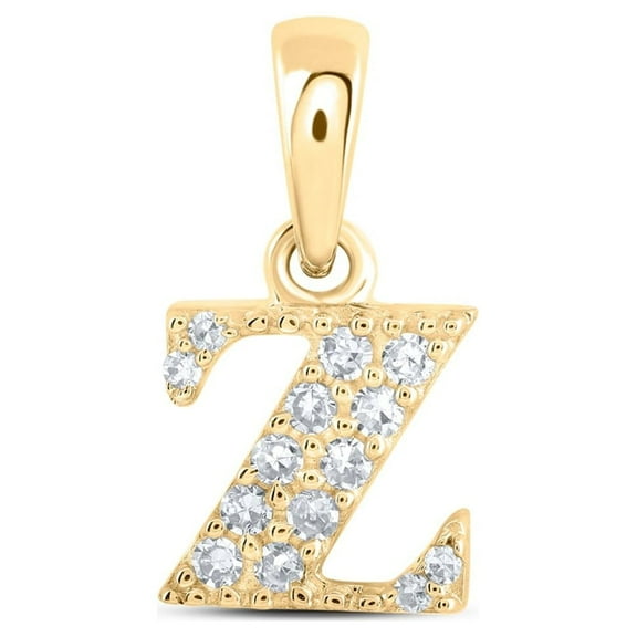 10k Yellow Gold 1/20 CTW Natural Diamond Initial "Z" Pendant 0.46 Grams