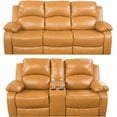 thumbnail image 3 of 3 Piece Manual Recliner Sofa Couch, Home Theater Seating with Cup Holders, Living Room Furniture Sofa Set for Home Office, 3 of 5