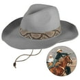 thumbnail image 6 of Elegant Fedoras Hat with Braided Ribbon Wools Wide Brimmed Western Hat for Church Casual Wear Unisex Hat, 6 of 8