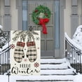 thumbnail image 3 of Hello Winter Garden Flag Glove MittenDouble Sided 12x18 Inch Small Burlap Welcome Holiday Yard Outdoor Outside Home Decoration, 3 of 6