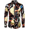 thumbnail image 1 of Camisas hawaianas con cadena dorada, camisas con estampado de mariposas en 3D, camisas de moda para hombres, blusas playeras de manga larga, camisas de solapa de lujo, ropa para hombres, 1 of 6