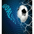 thumbnail image 3 of Soccer Twin Size Duvet Cover Set, Goal Football Flying into Net Abstract Dots Pattern Background European Sport, Decorative 2 Piece Bedding Set with 1 Pillow Sham, Blue Black White, by Ambesonne, 3 of 3