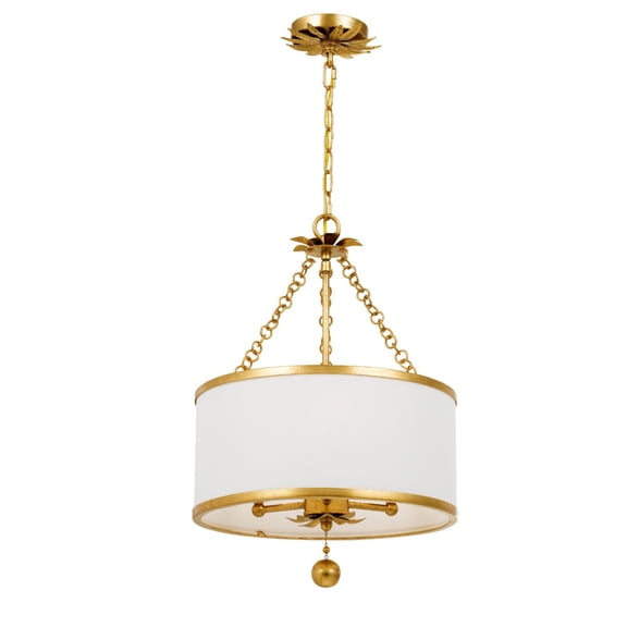 513-GA Crystorama Lighting Broche - Three Light Chandelier in Traditional and Contemporary Style - 14 Inches Wide by 20 Inches High-Antique Gold