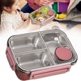 thumbnail image 2 of Stainless Steel Lunch Box,Stainless Steel Portable Leakproof Lunch Food Containers with 2/3 Compartment for Adults, BPA Free,Easy to Clean, Leak-Proof Design,for Family,Work,Picnics,Travel(Red2), 2 of 9