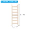 thumbnail image 2 of Unique Bargains 2.4' Miniature Wooden Ladder Dollhouse Straight Ladders, Natural Color 6 Pack, 2 of 7