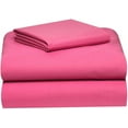 thumbnail image 2 of Full XL 100% Cotton Jersey Knit Pink Sheet Set - Extra-Soft, Breathable & Hypoallergenic - 15" Deep Pockets, 54" x 80" - Ideal for Extra Long Full Beds - 4PC Full XL Sheets (Full XL, Pink), 2 of 3