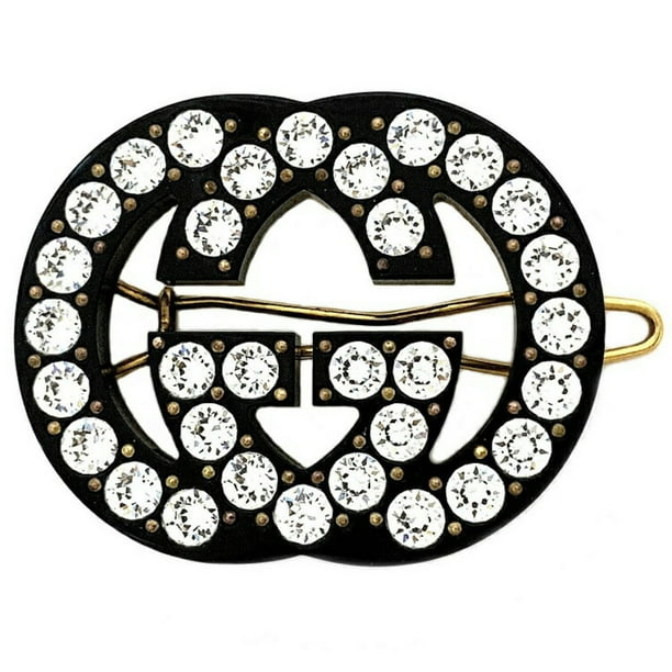 Authenticated Used Gucci Hair Clip Clear Interlocking G 627917 I12GO 8520 Bullet Gold Finish Metal GUCCI Ladies GG with Crystal Rhinestone - Authenticated Used Gucci Hair Clip Clear Interlocking G 627917 I12GO 8520 Bullet Gold Finish Metal GUCCI Ladies GG with Crystal Rhinestone -