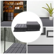 22-Pack Plastic Composite Patio Deck Tiles for Outdoor/Indoor Use, Corrosion & Water-Resistant, DIY Easy Installation - Westminster Grey