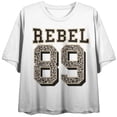thumbnail image 4 of Rebel 89 Women's White Crew Neck Short Sleeve Crop Top-XS, 4 of 7