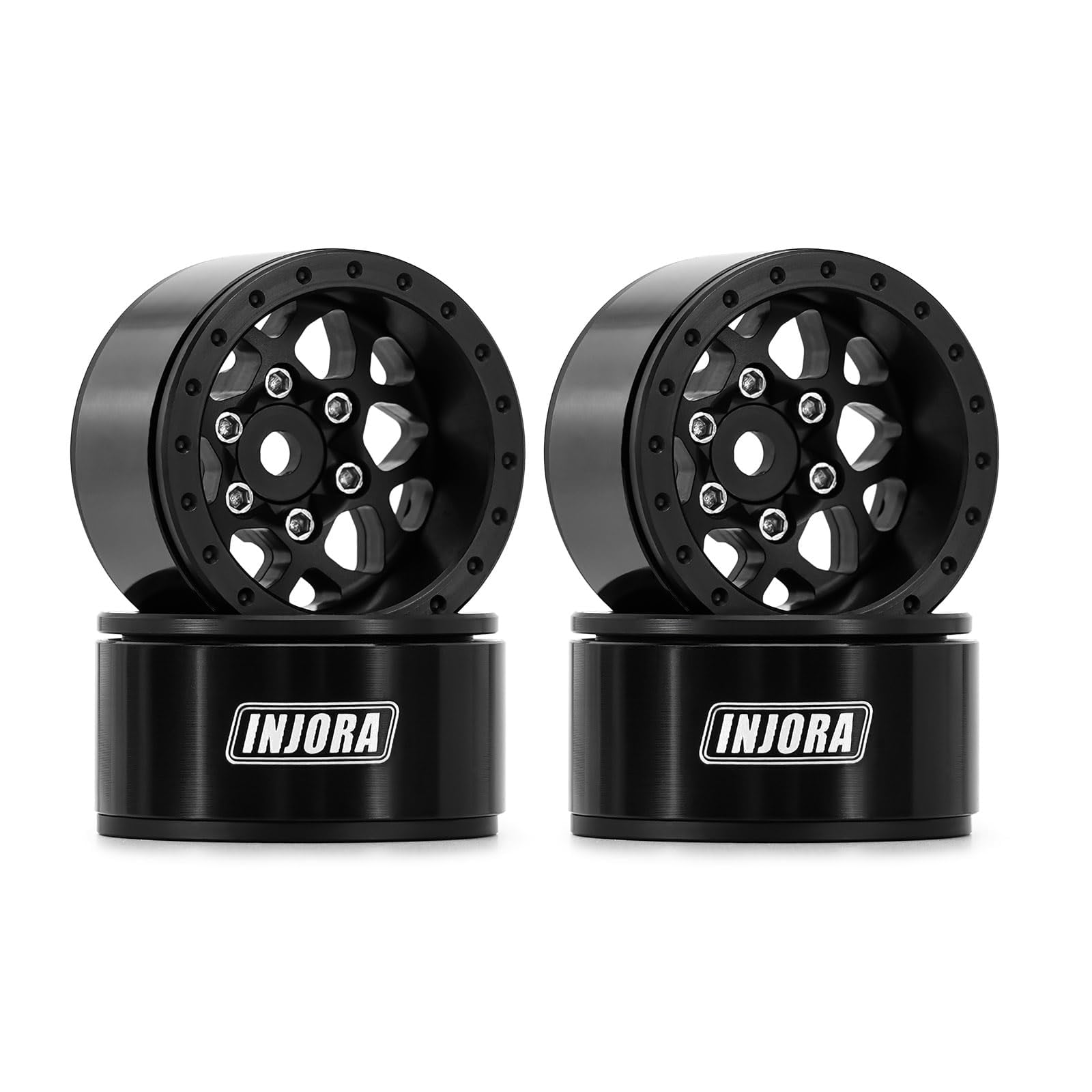 INJORA Jantes Beadlock 1.0 Plus En Laiton – 41g Par Roue Pour RC Crawler TRX4M, SCX24, FCX24 – Amélioration Stabilité