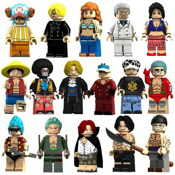 16 Pcs ONE PIEC Minifigures Collection – Figurines d'Action Monkey D. Luffy et Blocs de Construction Jouet pour Enfants, Garçons et Fans, Excellent Cadeau de Noël