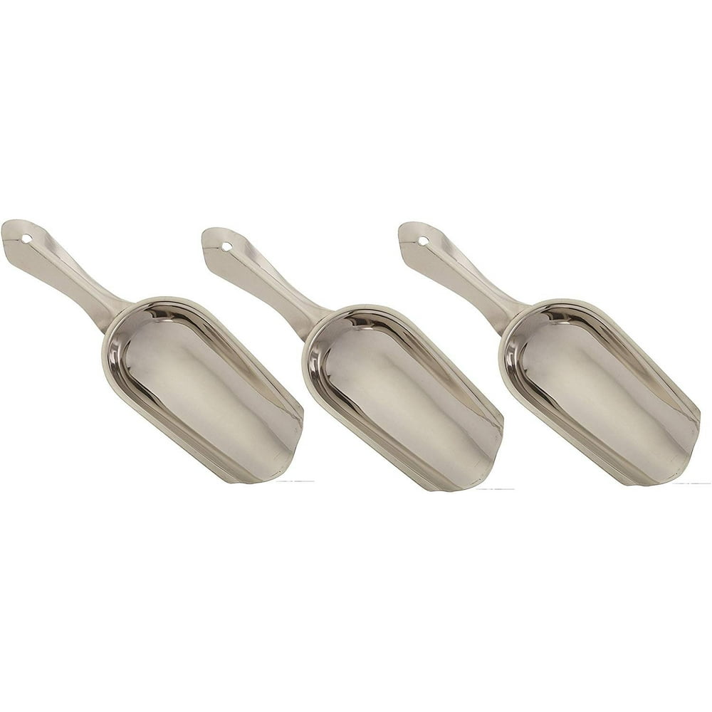 4 Ounce Stainless Steel Ice Scoop, SET OF 3