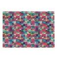 thumbnail image 1 of Geometric Cutting Board, Fashion Themed Italian Grunge Modern Color Contrast Squares with Dots Art, Decorative Tempered Glass Cutting and Serving Board, Large Size, Multicolor, by Ambesonne, 1 of 1