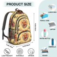 thumbnail image 5 of Highland Cow and Flower Print Backpack for School, Cute School Bag with Adjustable Shoulder Straps and Padded Back, 16.9"x12.6"x5.9", 5 of 5
