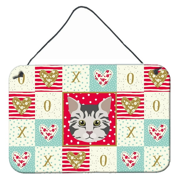 Carolines Treasures CK5079DS812 American Bobtail Cat Love Wall or Door Hanging Prints 8x12 multicolor