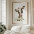 thumbnail image 5 of Cow, Farm Animals, Barn Animals, Barnyard, Pink Flowers, Girl Nursery - Illustration Watercolor Animal Farmhouse Floral Whimsical Pastoral Oak Framed Wall Art Print 6 x 8 inches, 5 of 12
