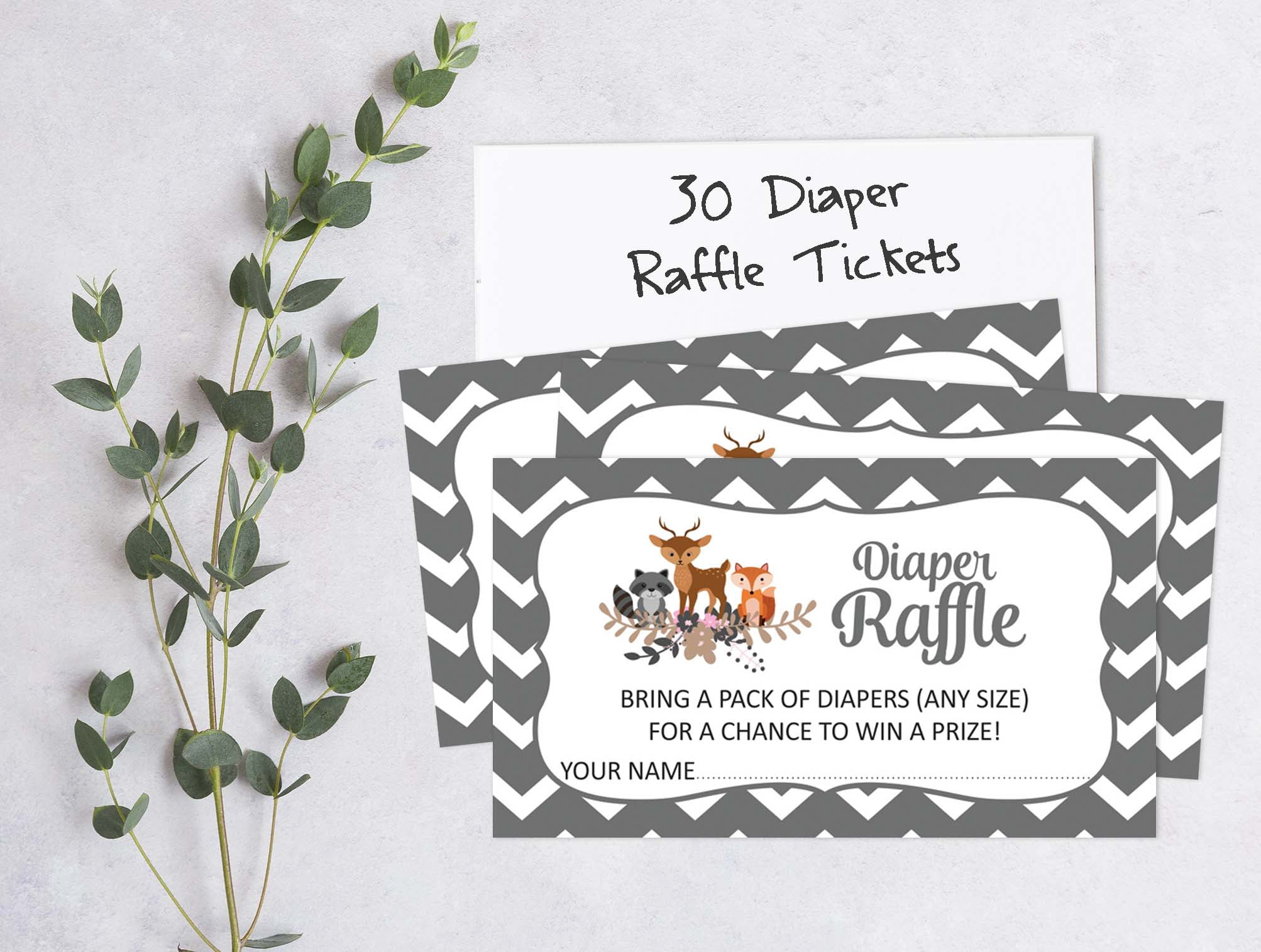 Inkdotpot Set Of 30Jungle Animals Baby Shower Invitations-Diaper Raffle Tickets And Baby Shower Book Request Cards Gender Neutral Invites Its A Boy Its A Girl