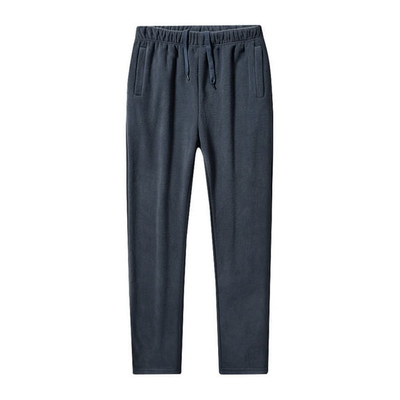 Sweatpants for Men Casual Fuzzy Fleece Thermal Trousers Fashion Pants Drawstring Elastic Waist Long Johns, Gray, 3XL