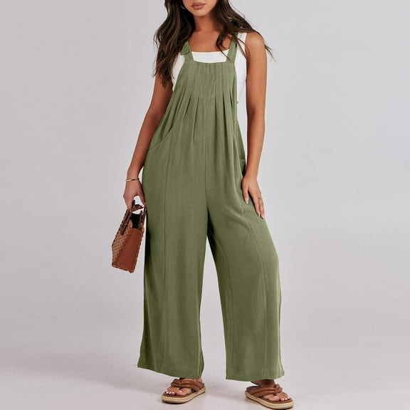 Teissuly Fashion Women Casual Cold Shoulder Jumpsuit Solid Suspender Jumpsuits Wide Pocket Leg Pant