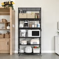 thumbnail image 2 of IVV 6-Tier Metal Shelving Unit, 72.83"H Carbon Steel Garage Storage Rack with Rolling Wheels and Adjustable Feet, for Kitchen Pantry Restaurant Warehouse Office, Black, 2 of 6