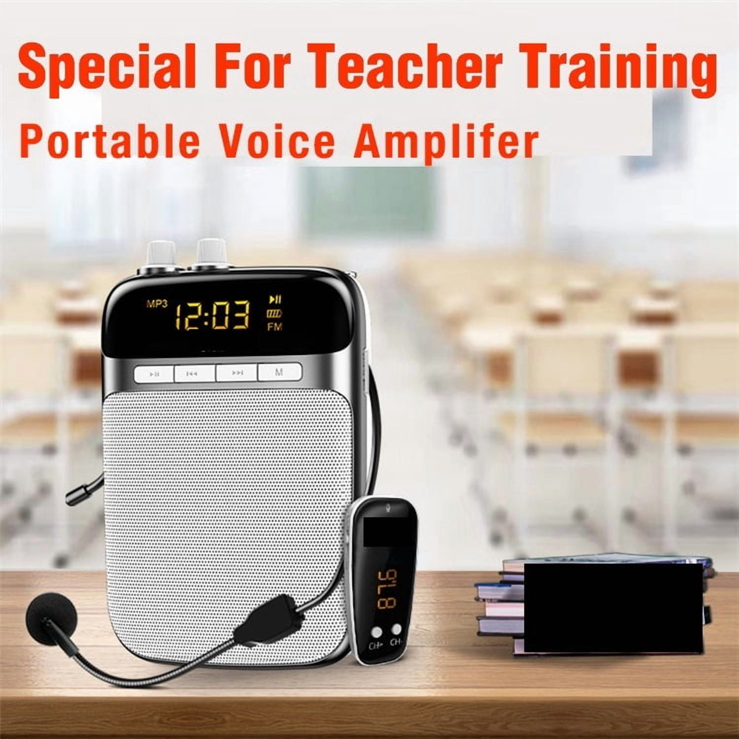 Portable 5W Educational Voice Amplifier FM Radio Recorder Bluetooth Megaphone Play Mp3 Player ,Crystal-Clear Sound