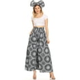thumbnail image 5 of Sakkas Esme Women's African Ankara Flared Wide Leg Palazzo Pants with Pockets - 26-BlackWhite - One Size Regular, 5 of 5
