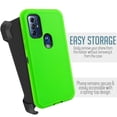 thumbnail image 5 of For Motorola Moto G Play 2023 / Moto G Pure / Moto G Power 2022 Heavy Duty Dropproof Phone Case Holster Belt Clip w/ Built in Screen - Green, 5 of 7