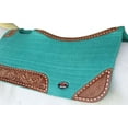 thumbnail image 5 of Horse 32" x 30" Western Contoured Wool Felt Therapeutic Saddle Pad Teal 39209TL, 5 of 5