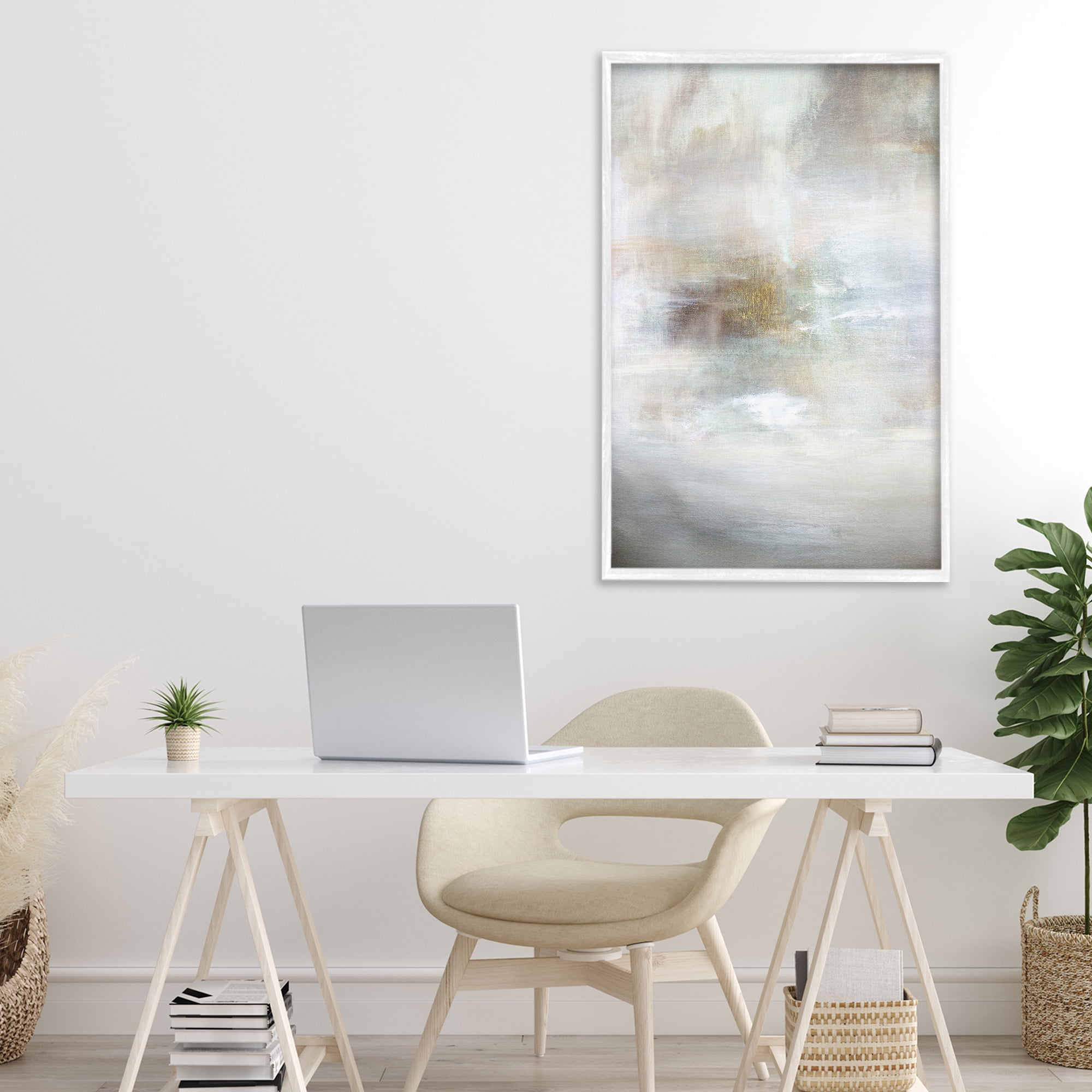 Stupell Industries Soft Haze of Subtle Light White Framed Giclee Art, design by Hope Bainbridge