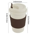 thumbnail image 3 of Uuiauoio Wheat Straw Coffee Cup with Lid and Stirring Stick,Leak-Proof Travel Mug for Hot Beverages, Reusable Plastic Tumbler for Outdoor Use, Insulated Design for Coffee and Tea, 3 of 6